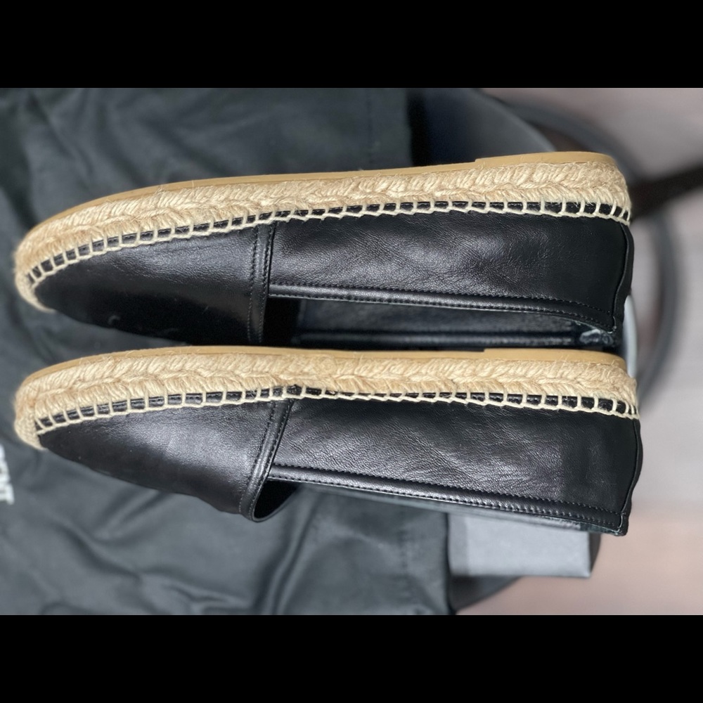 YSL Logo Leather Espadrilles Black - Picture 5 of 10